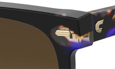 Carrera Eyewear 55mm Rectangular Sunglasses In Violet Havana/ Brown Gradient