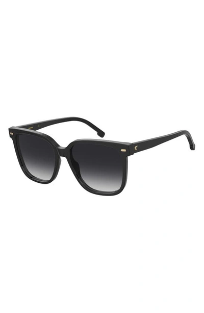 Shop Carrera Eyewear 55mm Rectangular Sunglasses In Black/ Grey Shaded