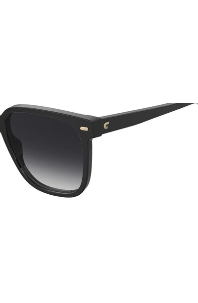 Shop Carrera Eyewear 55mm Rectangular Sunglasses In Black/ Grey Shaded