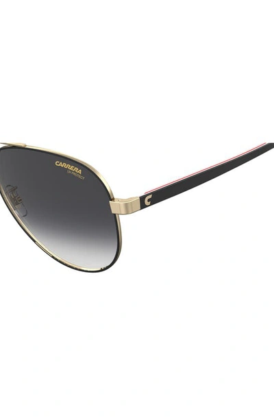 Shop Carrera Eyewear 58mm Aviator Sunglasses In Black Gold/ Grey Shaded