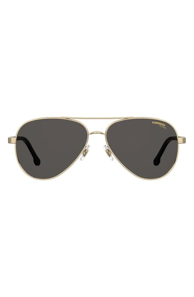 Shop Carrera Eyewear 58mm Aviator Sunglasses In Gold Black/ Gray Polar