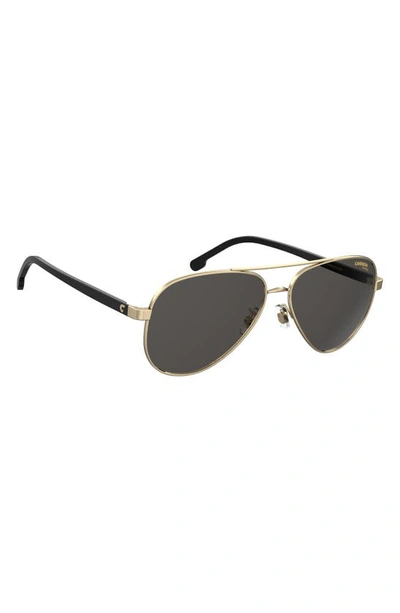 Shop Carrera Eyewear 58mm Aviator Sunglasses In Gold Black/ Gray Polar
