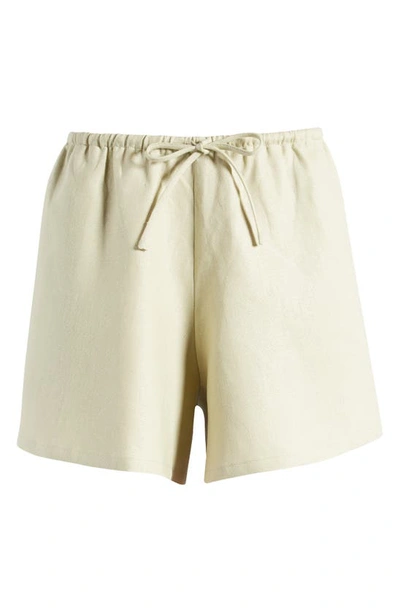 Shop Reformation Zoey Linen Shorts In Dried Herbs