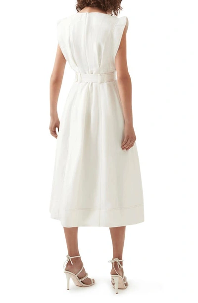 Shop Aje Beacon Linen Blend A-line Dress In Ivory