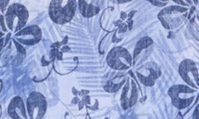 Shop Westzeroone Balto Floral Short Sleeve Button-up Shirt In Blue