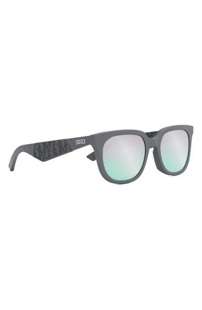 Shop Dior 'b27 S3f 55mm Geometric Sunglasses In Grey/ Green Mirror
