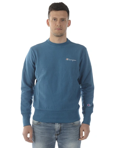 Shop Champion Sweatshirt Hoodie In Sky Blue