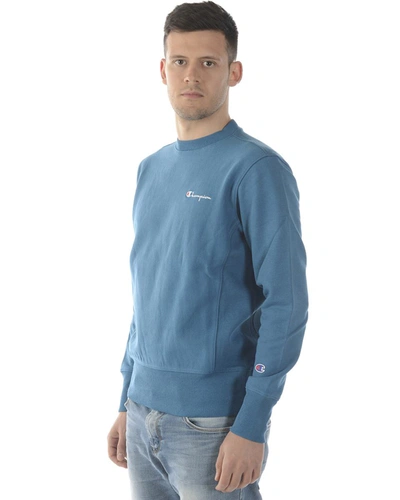 Shop Champion Sweatshirt Hoodie In Sky Blue