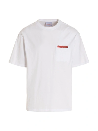 Shop Bluemarble T-shirt 'mauve Pocket' In White