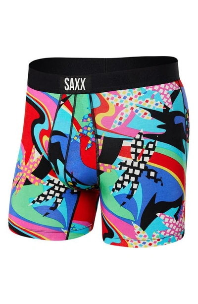 Shop Saxx Vibe Boxer Briefs In Good Times- Multi