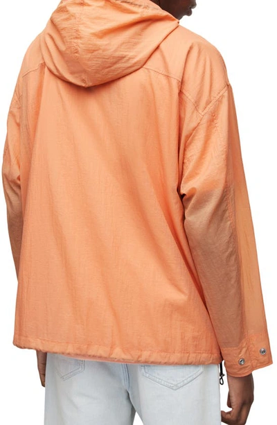 Shop Allsaints Loco Quarter Zip Hooded Anorak In Peached Orange