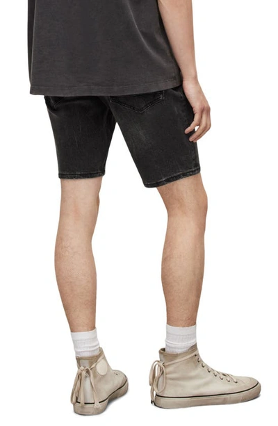 Shop Allsaints Switch Denim Shorts In Washed Black