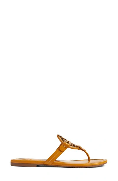 Shop Tory Burch Metal Miller Leather Sandal In Golden Rod / Gold