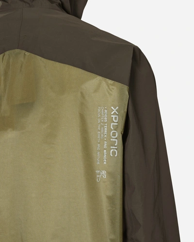 Shop Adidas Originals Terrex X And Wander Xploric Rain.rdy Jacket Shadow Olive In Green