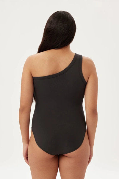Shop Girlfriend Collective Black Tate One Shoulder Bodysuit