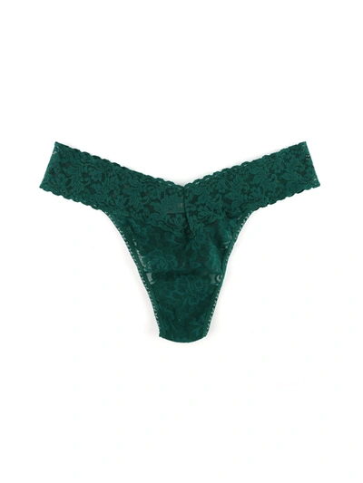Shop Hanky Panky Signature Lace Original Rise Thong In Green