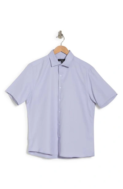 Westzeroone Baylor Cotton Short Sleeve Button-up Shirt In Blue