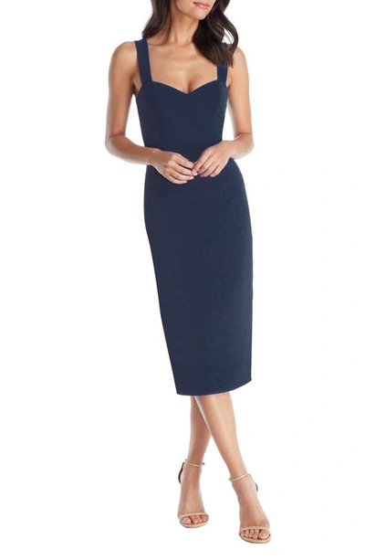 Shop Dress The Population Nicole Sweetheart Neck Cocktail Dress In Navy