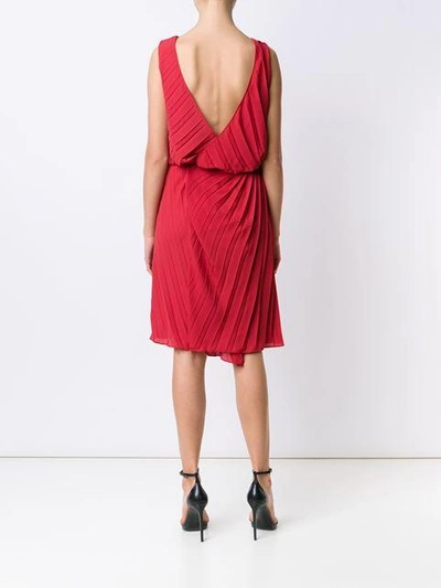 Shop Maison Margiela Gathered Pleated Dress In Red
