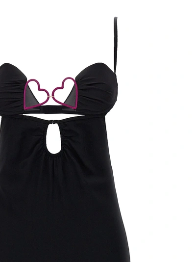 Shop Nensi Dojaka Heart Bra Dresses Black