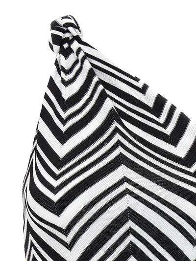 Shop Missoni One Shoulder Geometric Pattern Top Tops White/black