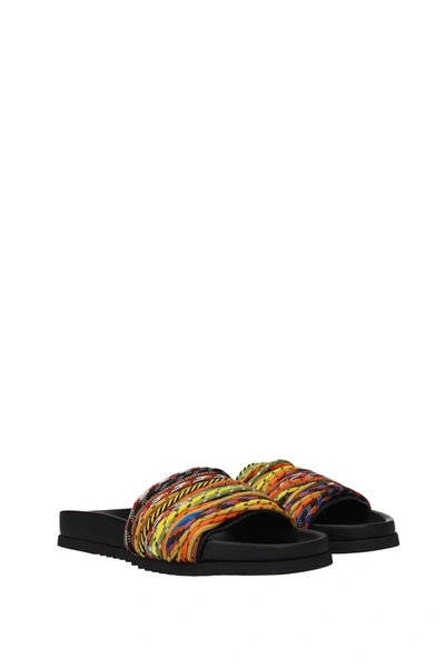 Shop Burberry Slippers And Clogs Fabric Multicolor