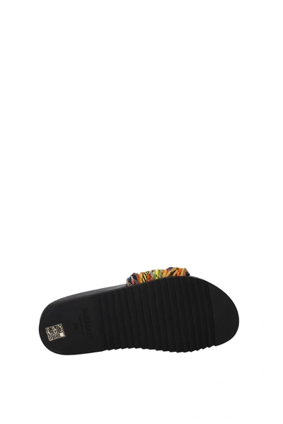 Shop Burberry Slippers And Clogs Fabric Multicolor
