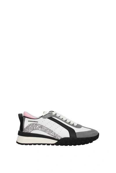 Shop Dsquared2 Sneakers Leather White Grey