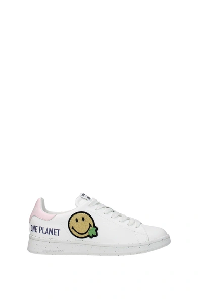 Shop Dsquared2 Sneakers Smiley Leather White Soft Pink