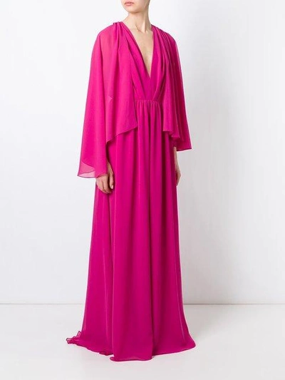 Shop Msgm Layered Pleated Dress In Pink