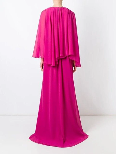 Shop Msgm Layered Pleated Dress In Pink