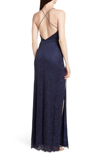 Shop Love By Design Vesta Stretch Lace Maxi Dress In Navy Blazer