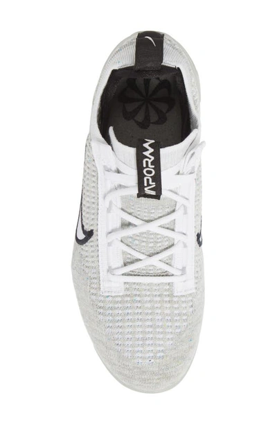 Shop Nike Kids' Air Vapormax 2021 Fk Sneaker In White/ White/ Black/ Silver