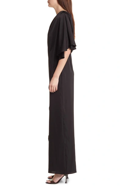 River Island One-shoulder Jumpsuit In Black