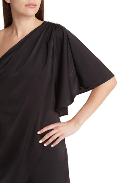 River Island One-shoulder Jumpsuit In Black