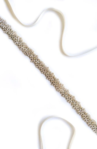 Shop Brides And Hairpins Calista Swarovski Crystal Sash In Silver