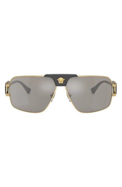 Shop Versace 63mm Pillow Sunglasses In Gold