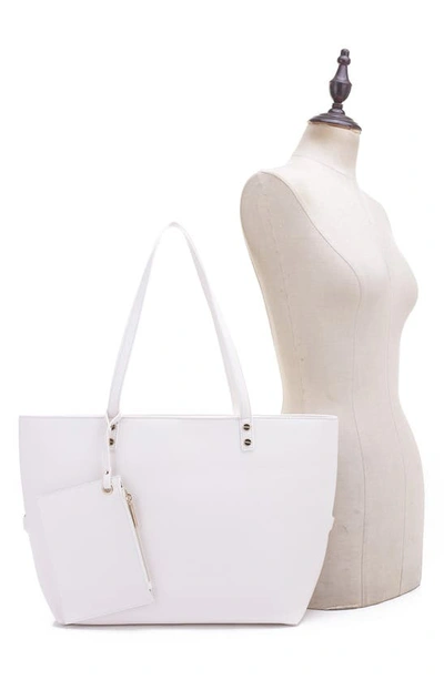 Shop Mali + Lili Estie Vegan Leather Tote In White