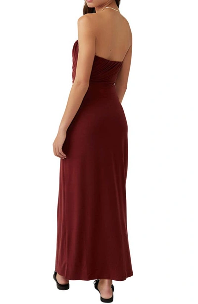 Shop Free People Hayley Strapless Maxi Dress In Russet Acorn