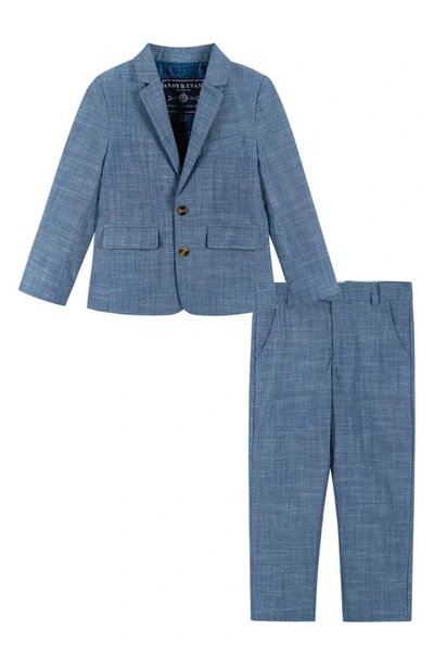 Shop Andy & Evan Kids' Two-piece Linen & Cotton Suit In Chambray