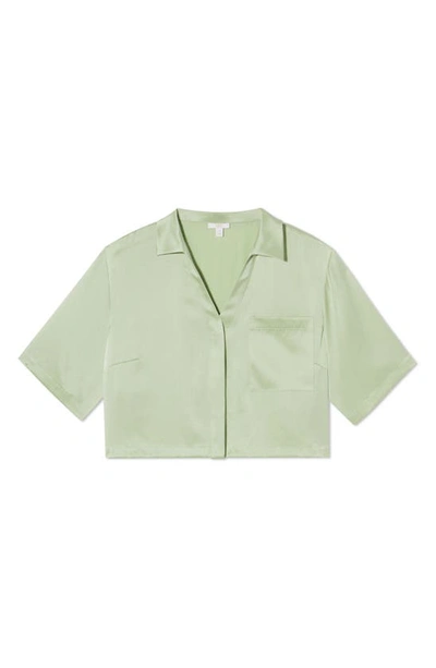 Shop Lunya High Waist Washable Silk Pajamas In Ethereal Green