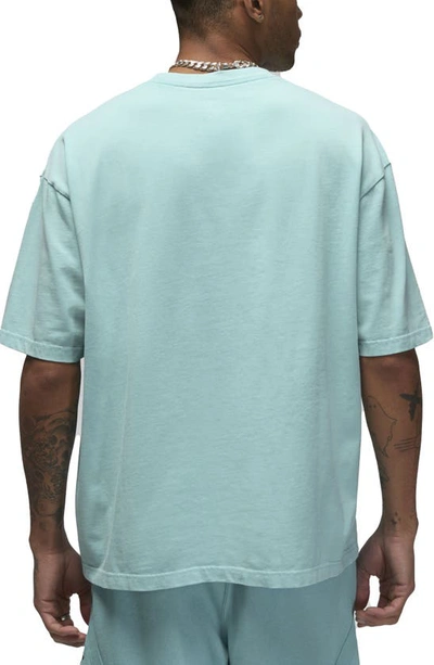 Shop Jordan Flight Essentials Oversize Cotton T-shirt In Bleached Aqua