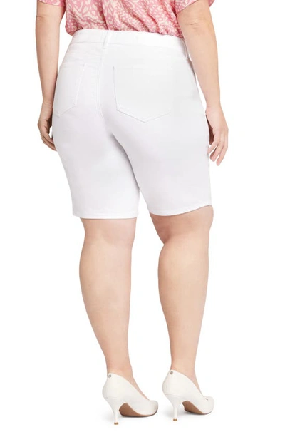 Nydj Briella Floral Print Bermuda Shorts In Optic White