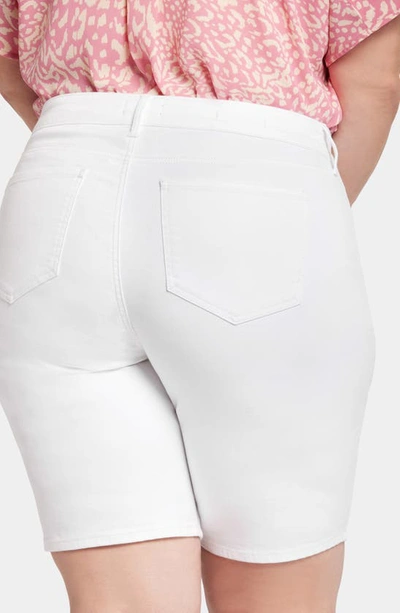 Nydj Briella Floral Print Bermuda Shorts In Optic White