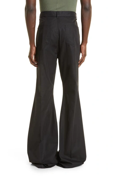 Shop Rick Owens Bolan High Waist Bootcut Cotton Canvas Pants In Black