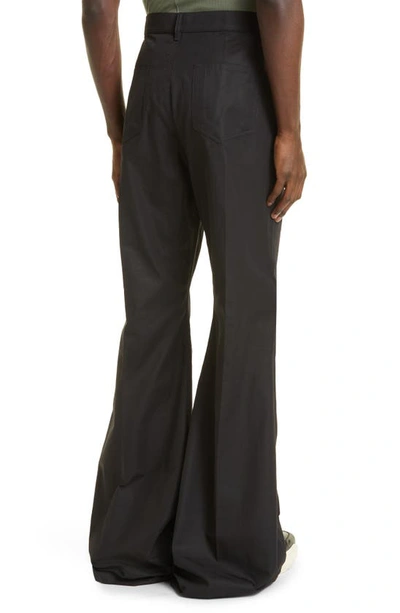 Shop Rick Owens Bolan High Waist Bootcut Cotton Canvas Pants In Black