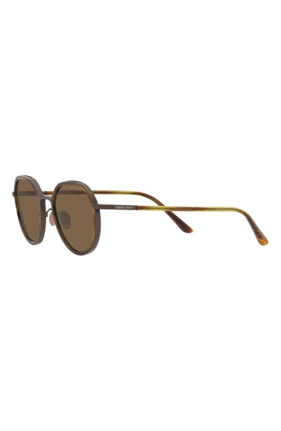 Shop Armani Exchange 49mm Small Phantos Sunglasses In Bronze
