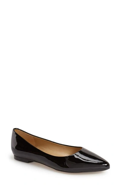 Shop Trotters Estee Woven Flat In Black Patent