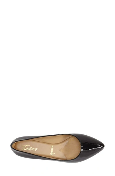 Shop Trotters Estee Woven Flat In Black Patent