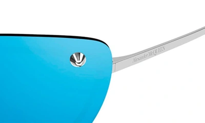 Shop Alexander Mcqueen 99mm Shield Sunglasses In Silver Grey